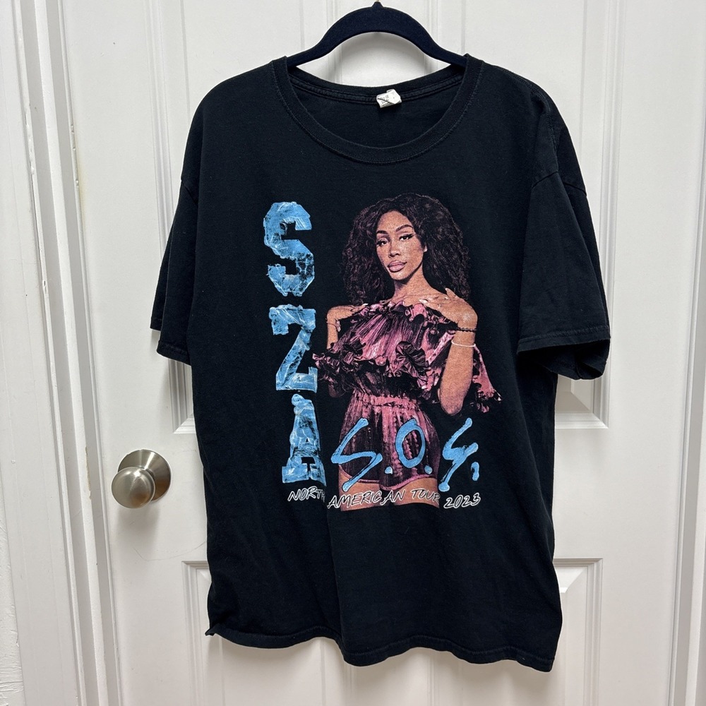 SZA SOS Tour Shirt Adult Black Short Sleeve North‎ American Tour - Size Large